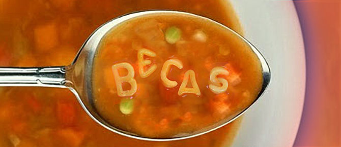 becas hasta en la sopa